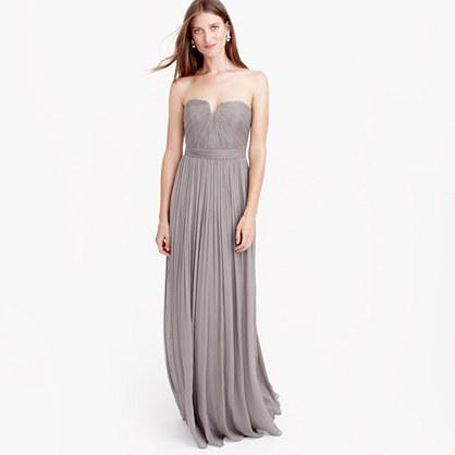 J.Crew Petite Nadia long dress in silk chiffon