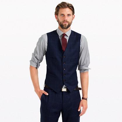 J.Crew Ludlow suit vest in windowpane Italian wool flannel