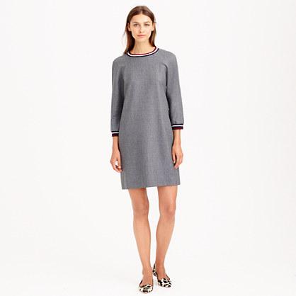 J.Crew Petite Collection wool flannel varsity dress