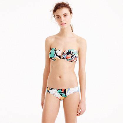 J.Crew U-front bandeau bikini top in postcard print