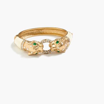 J.Crew Enamel and pavé leopard bracelet