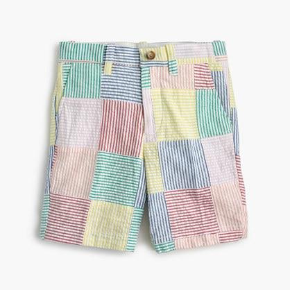 J.Crew Boys' Stanton short in patchwork seersucker