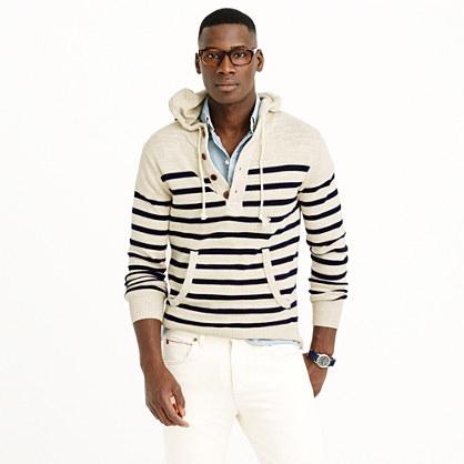 J.Crew Textured cotton henley hoodie