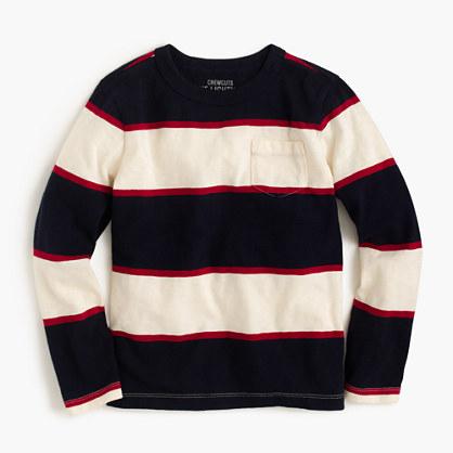 J.Crew Boys' long-sleeve rugby-stripe pocket T-shirt