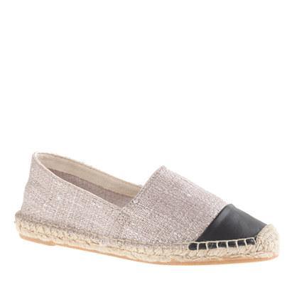 J.Crew Shimmer cap toe espadrilles