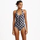 J.Crew Grey dot one-piece swimsuit