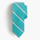 J.Crew English linen-cotton tie in turquoise stripe