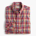 J.Crew Secret Wash shirt in heather poplin red-and-yellow plaid