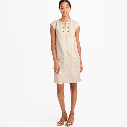 J.Crew Tall metallic linen shift dress with grommets