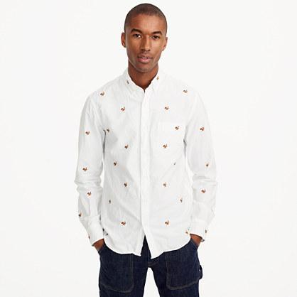 J.Crew Slim American Pima cotton oxford shirt with embroidered rabbits