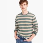 J.Crew Wool-cotton crewneck sweater in wide stripe