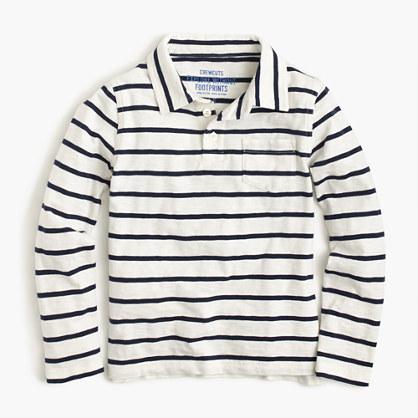 J.Crew Boys' long-sleeve polo shirt in ivory stripe