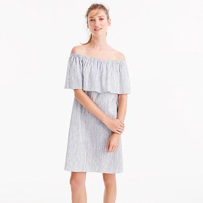 J.Crew Striped off-the-shoulder dress