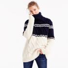 J.Crew J.Crew for NET-A-PORTER&reg; striped cable turtleneck sweater