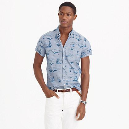 J.Crew Short-sleeve shirt in sailboat print