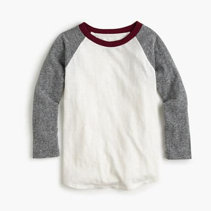 J.Crew Boys' three-quarter-sleeve baseball T-shirt with the softest jersey sleeves