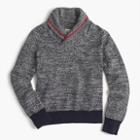 J.Crew Boys' shawl-collar speckled cotton sweater