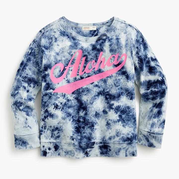J.Crew Girls' tie-dyed Aloha sweatshirt