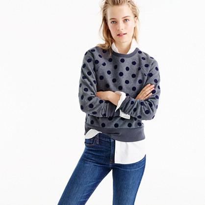 J.Crew Textured polka dot raglan sweatshirt