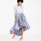 J.Crew Collection ruffle skirt in striped shirting fabric