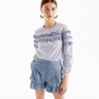 J.Crew Tiered top in mixed stripes