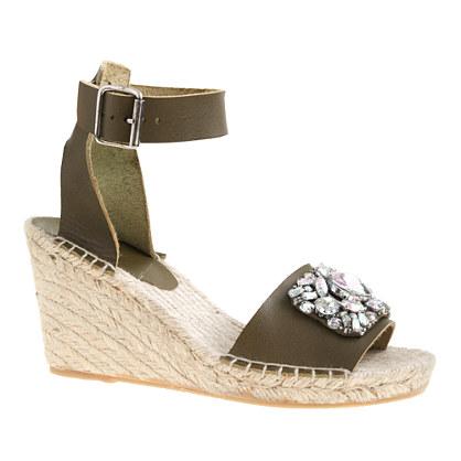 J.Crew Corsica jeweled espadrille wedges