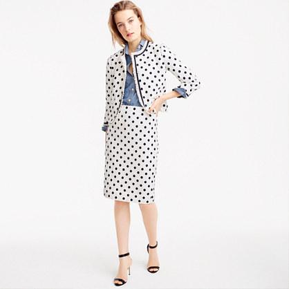 J.Crew Pencil skirt in polka dot textured tweed