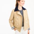J.Crew Cropped trench with built-in striped cuffs