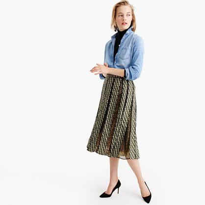 J.Crew Collection lace panel skirt in Ratti® geometric tile print