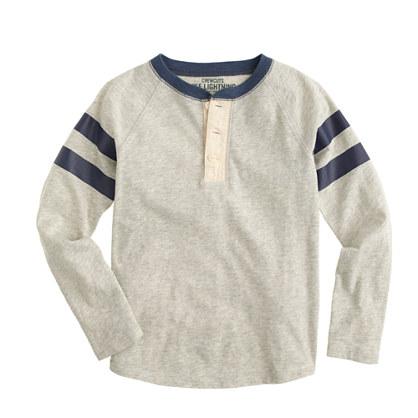 J.Crew Boys' double-striped sleeve cotton henley