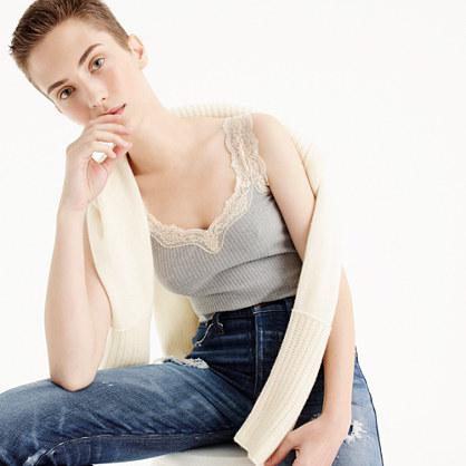 J.Crew Lace trim tank top