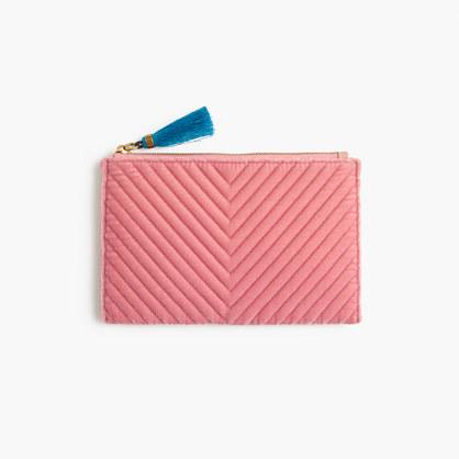 J.Crew Medium pouch in quilted velvet