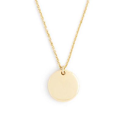 J.Crew 14k gold circle charm necklace with 20 1/2" chain