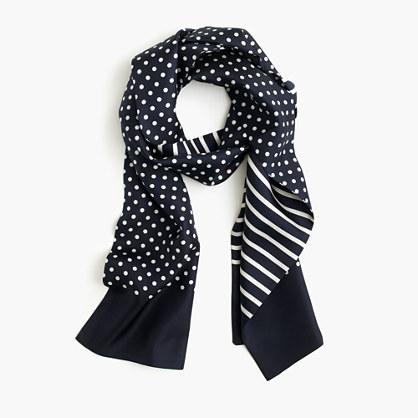 J.Crew J.Crew for NET-A-PORTER&reg; Collection double-faced silk skinny scarf