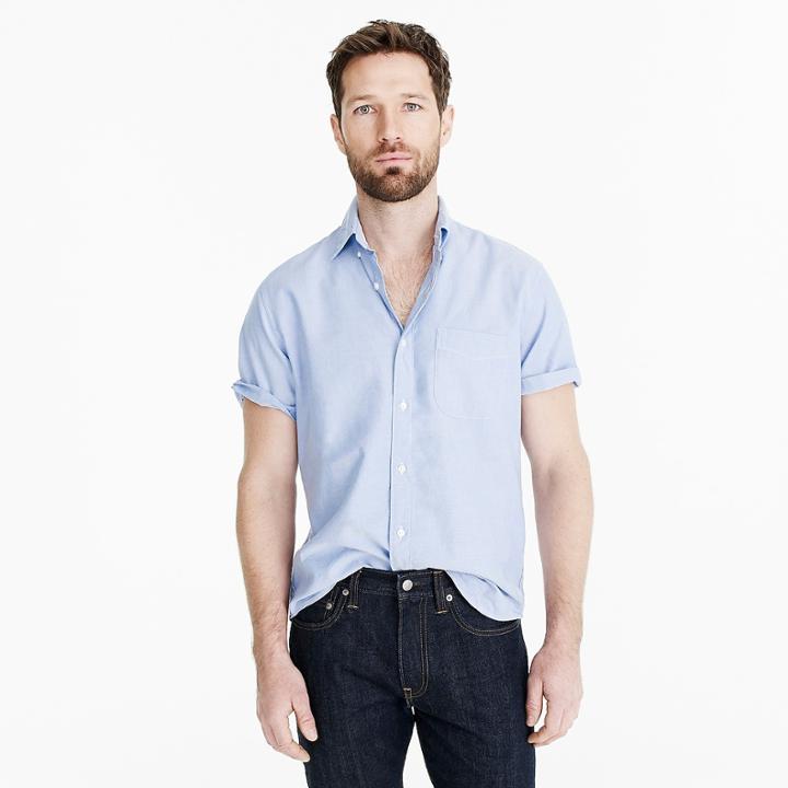 J.Crew Stretch short-sleeve American Pima cotton oxford shirt