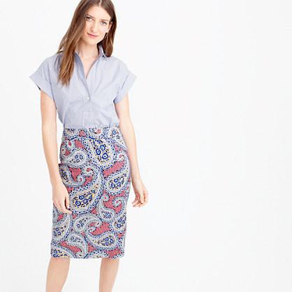 J.Crew Petite No. 2 pencil skirt in paisley