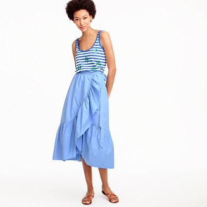 J.Crew Ruffle wrap skirt in cotton poplin
