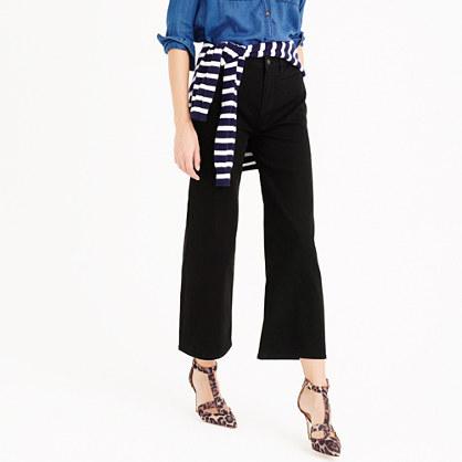 J.Crew Petite Rayner wide-leg jean in black