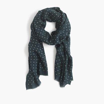 J.Crew Lightweight wool-silk dotted scarf