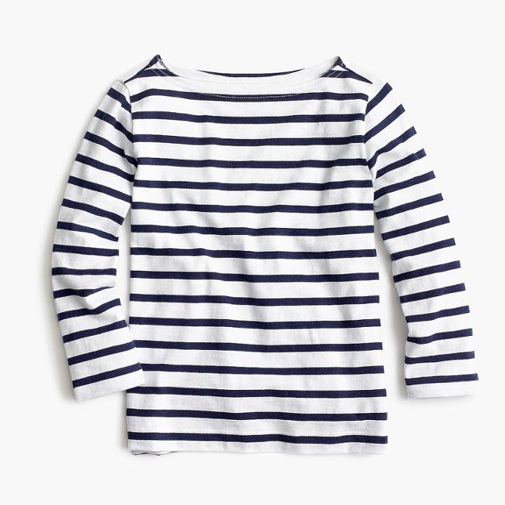 J.Crew Girls' striped boatneck T-shirt