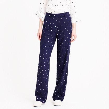 J.Crew Petite drapey pant in polka dot