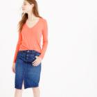 J.Crew Petite vintage cotton long-sleeve V-neck T-shirt