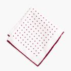 J.Crew Silk pocket square in red dot