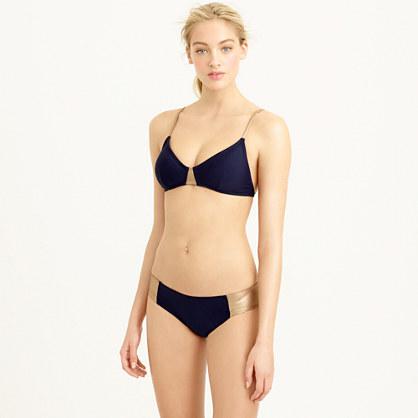 J.Crew Metallic colorblock french bikini top