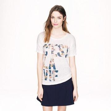 J.Crew Linen c'est la vie tee