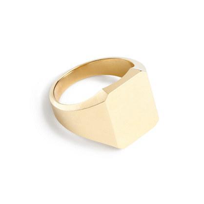 J.Crew 14k gold square signet ring