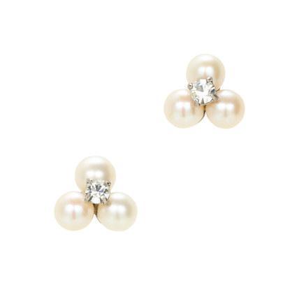 J.Crew Freshwater pearl clover earrings