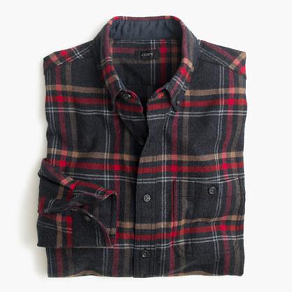 J.Crew Cotton-wool elbow-patch shirt in faded black plaid