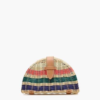 J.Crew Fan rattan clutch in stripe