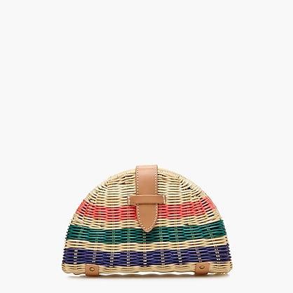 J.Crew Fan rattan clutch in stripe